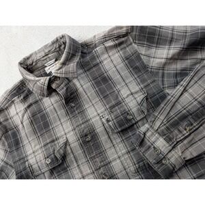 Carhartt Mens Original Fit Plaid Button Down Shirt Grey Black 100596 026 Medium